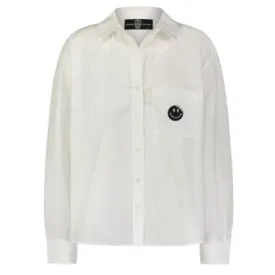 Smile Button White Button Down