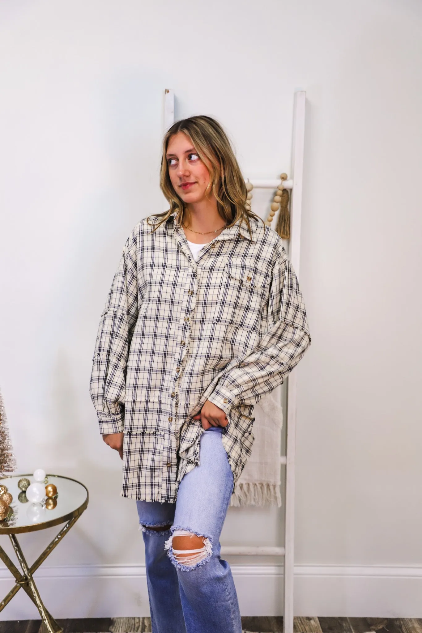 Something About You Mineral Washed Plaid Shirt