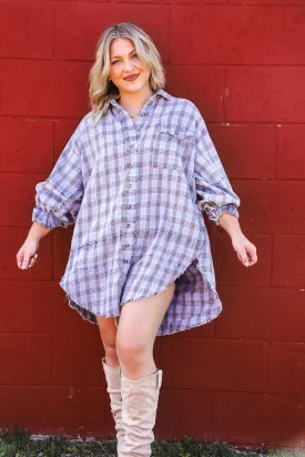 Something About You Mineral Washed Plaid Shirt