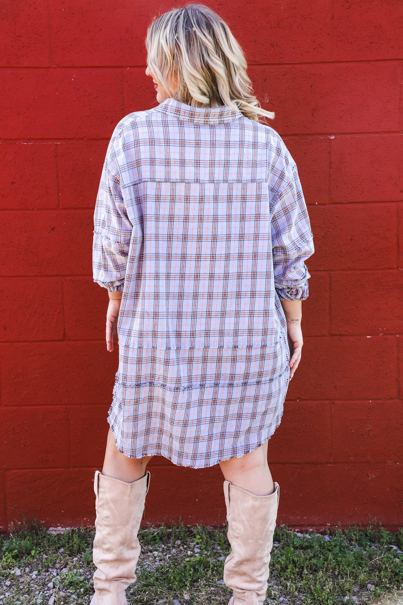 Something About You Mineral Washed Plaid Shirt