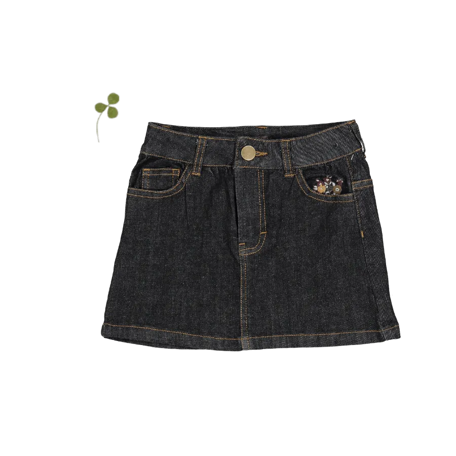 The Denim Skirt - Black