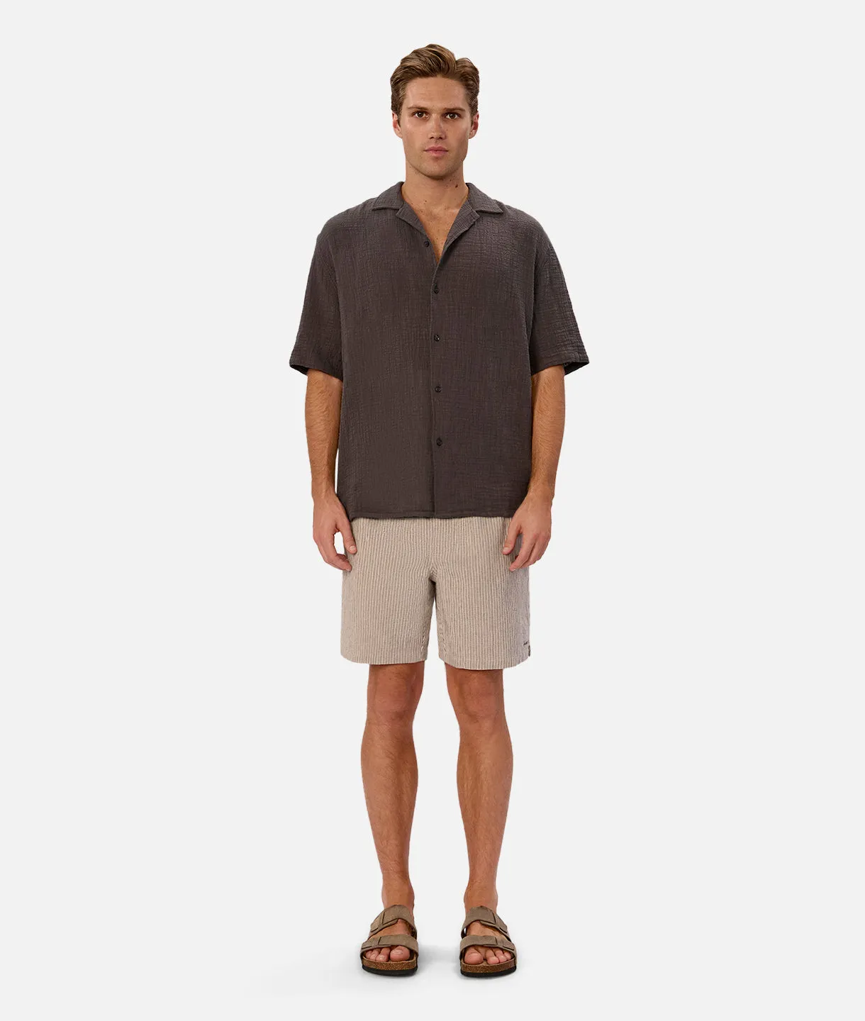 The Ortenza Short - Stone Charcoal