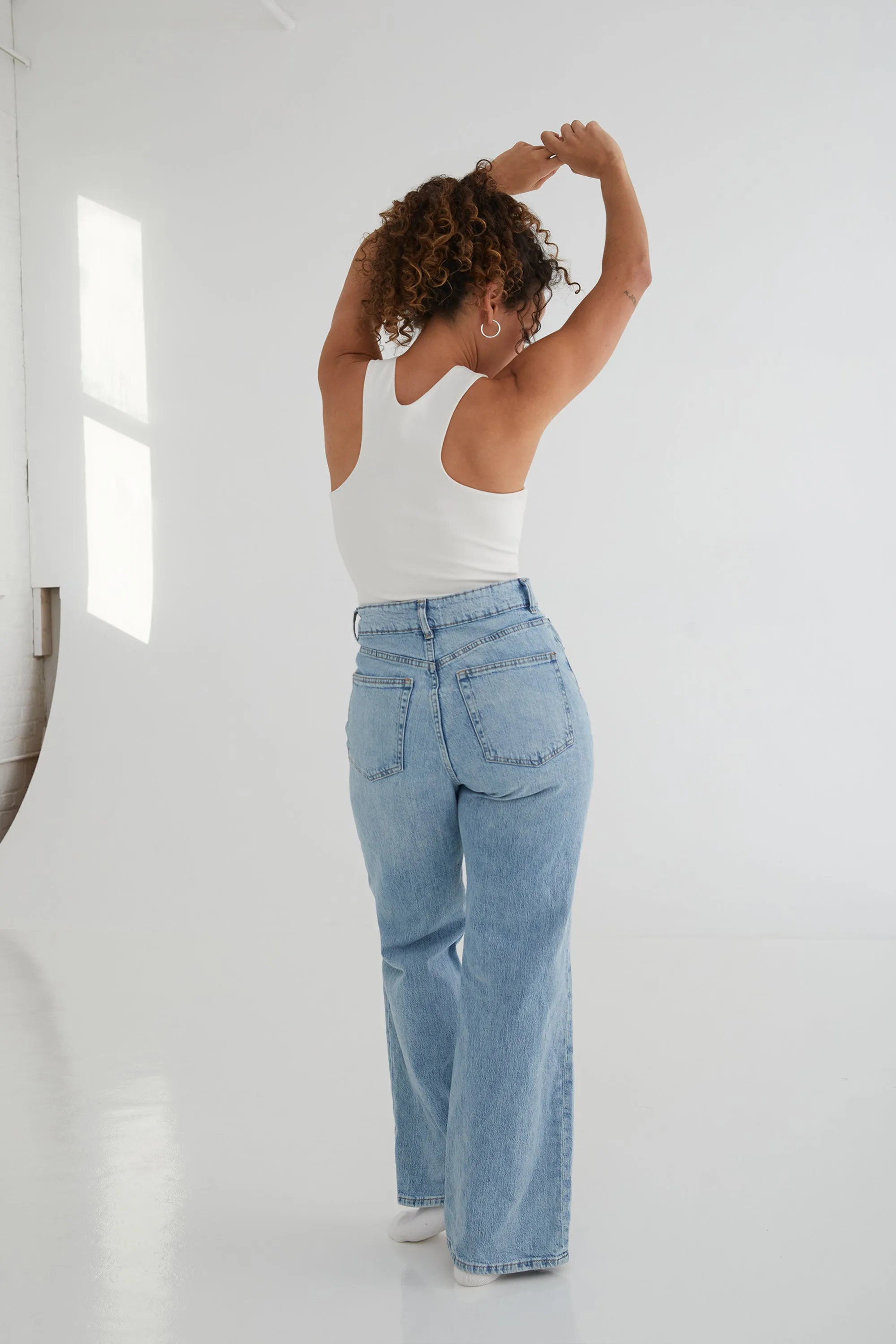 The Sculpt Racerback: Crop - Magic Double Knit - Salt