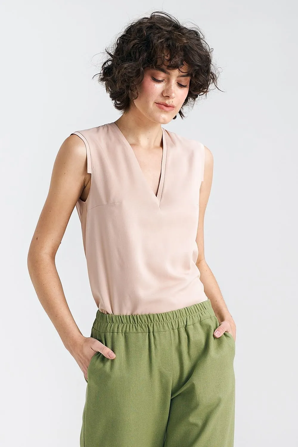 V-Neck Sleeveless Top