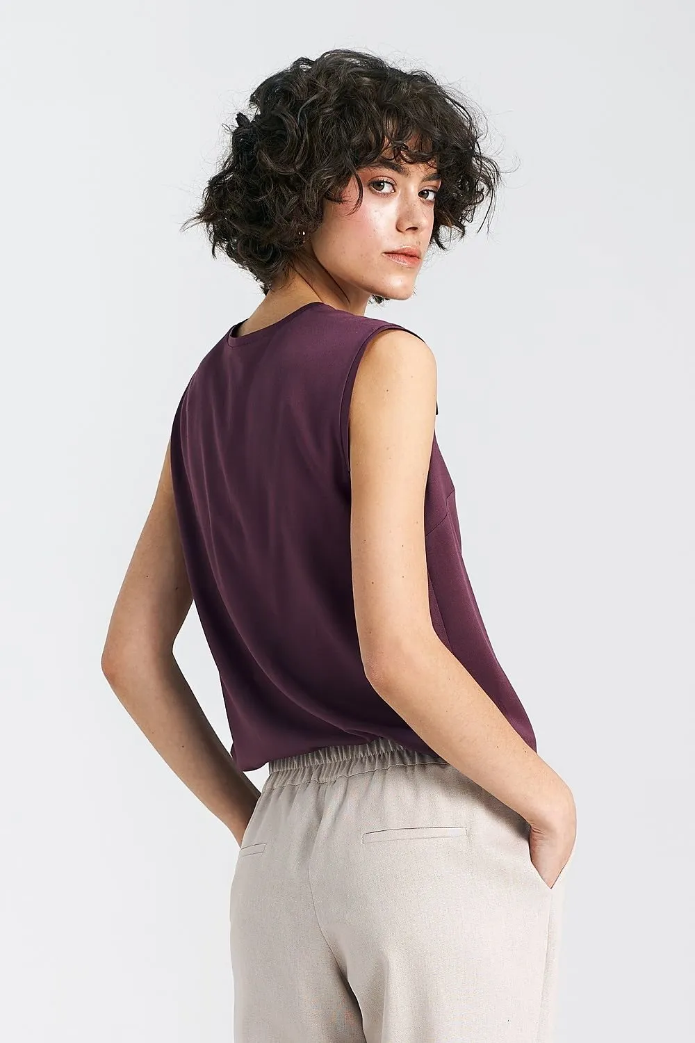 V-Neck Sleeveless Top