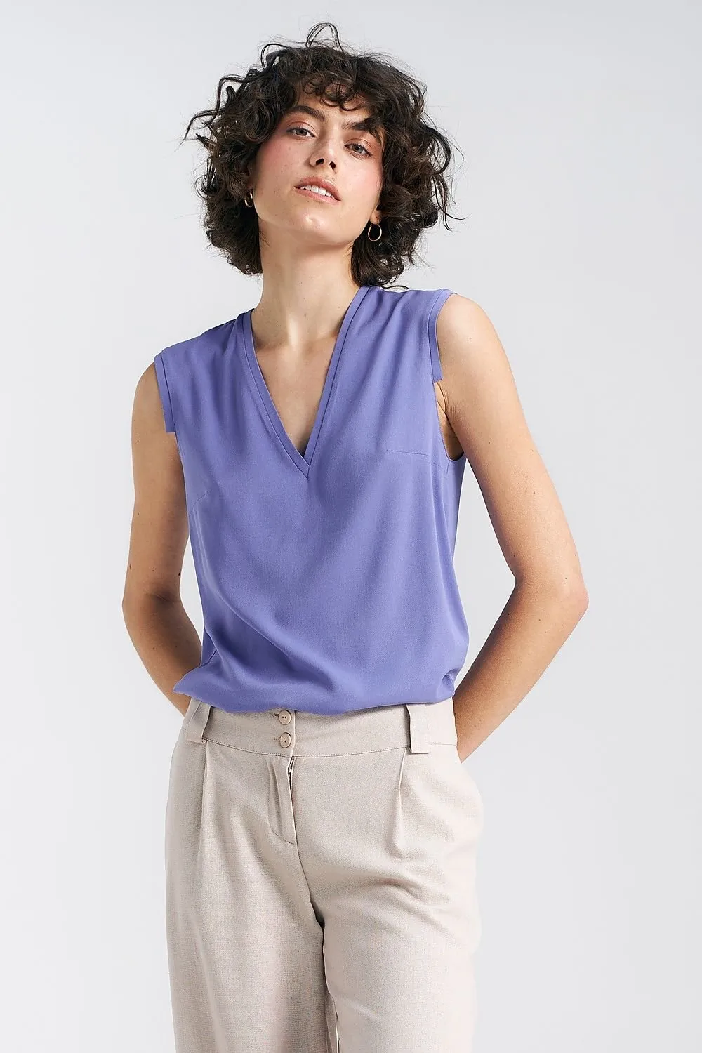 V-Neck Sleeveless Top