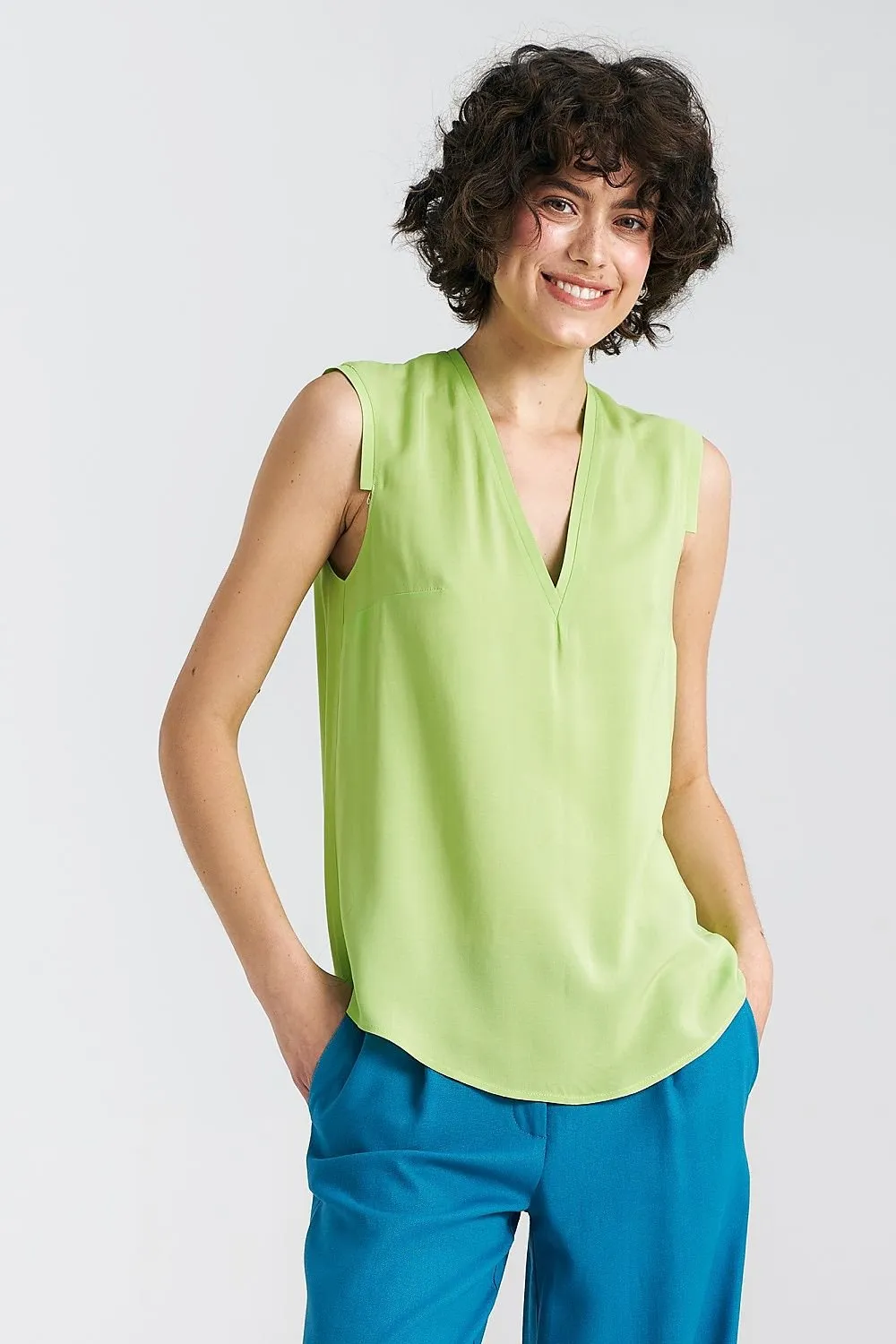 V-Neck Sleeveless Top