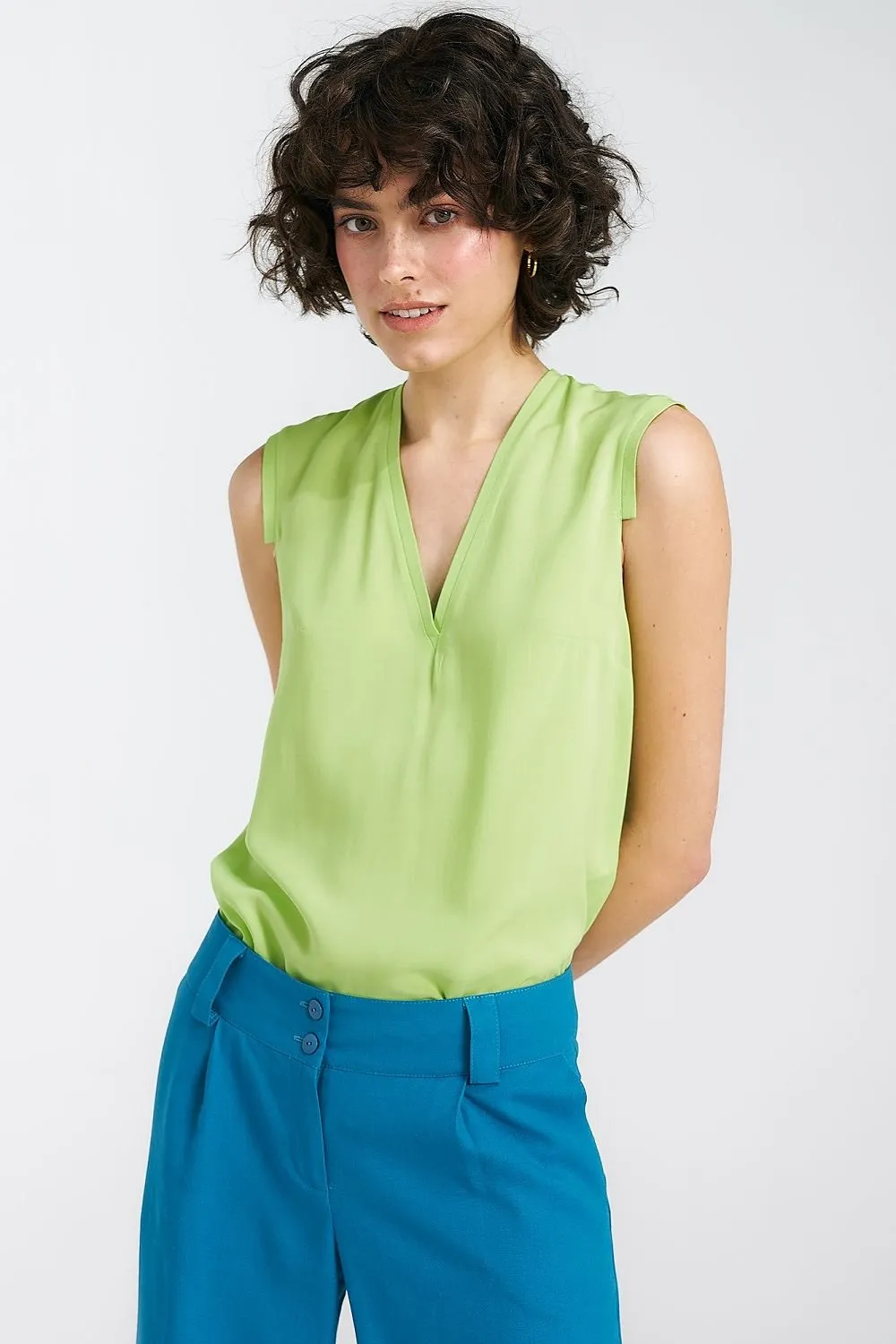 V-Neck Sleeveless Top