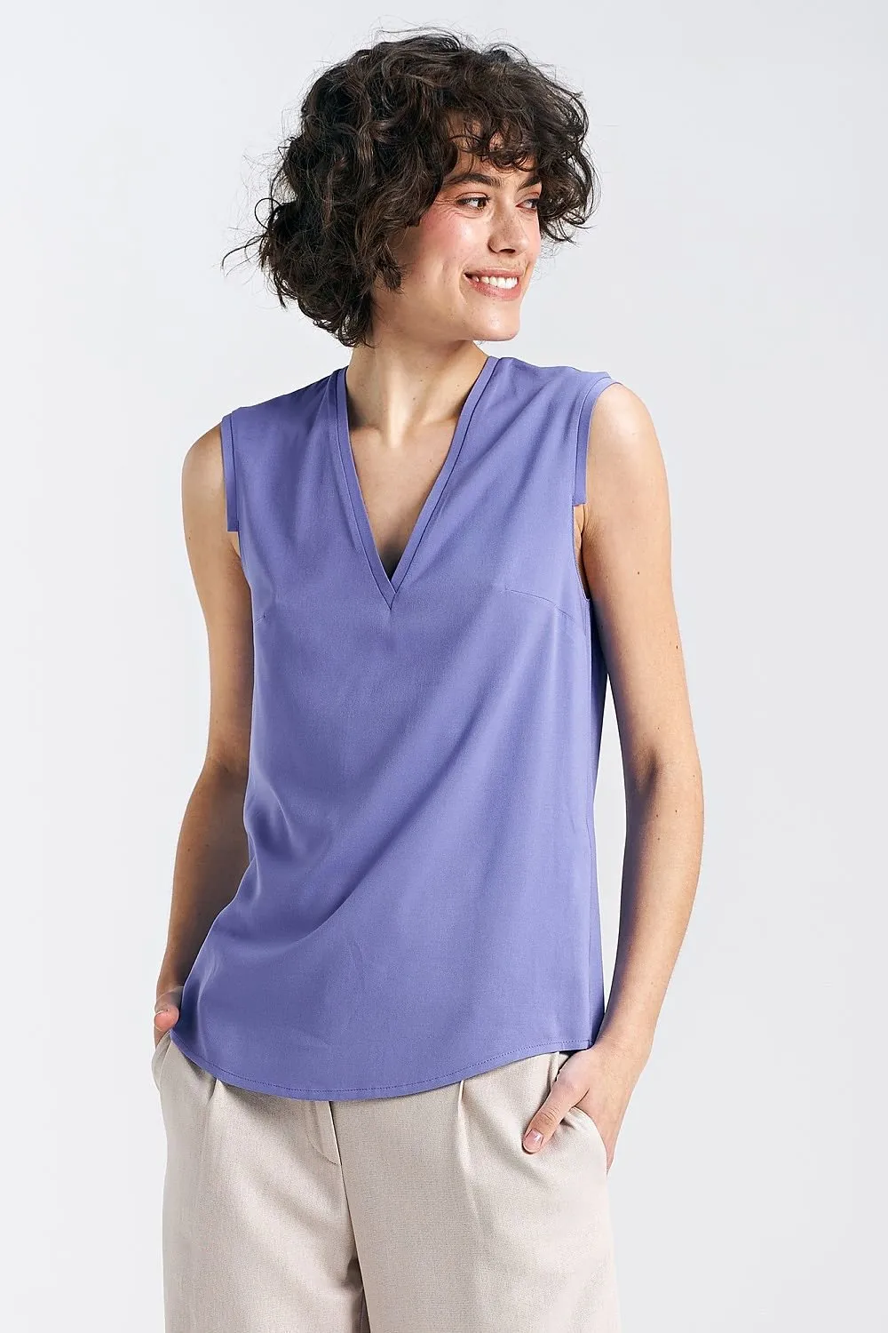 V-Neck Sleeveless Top