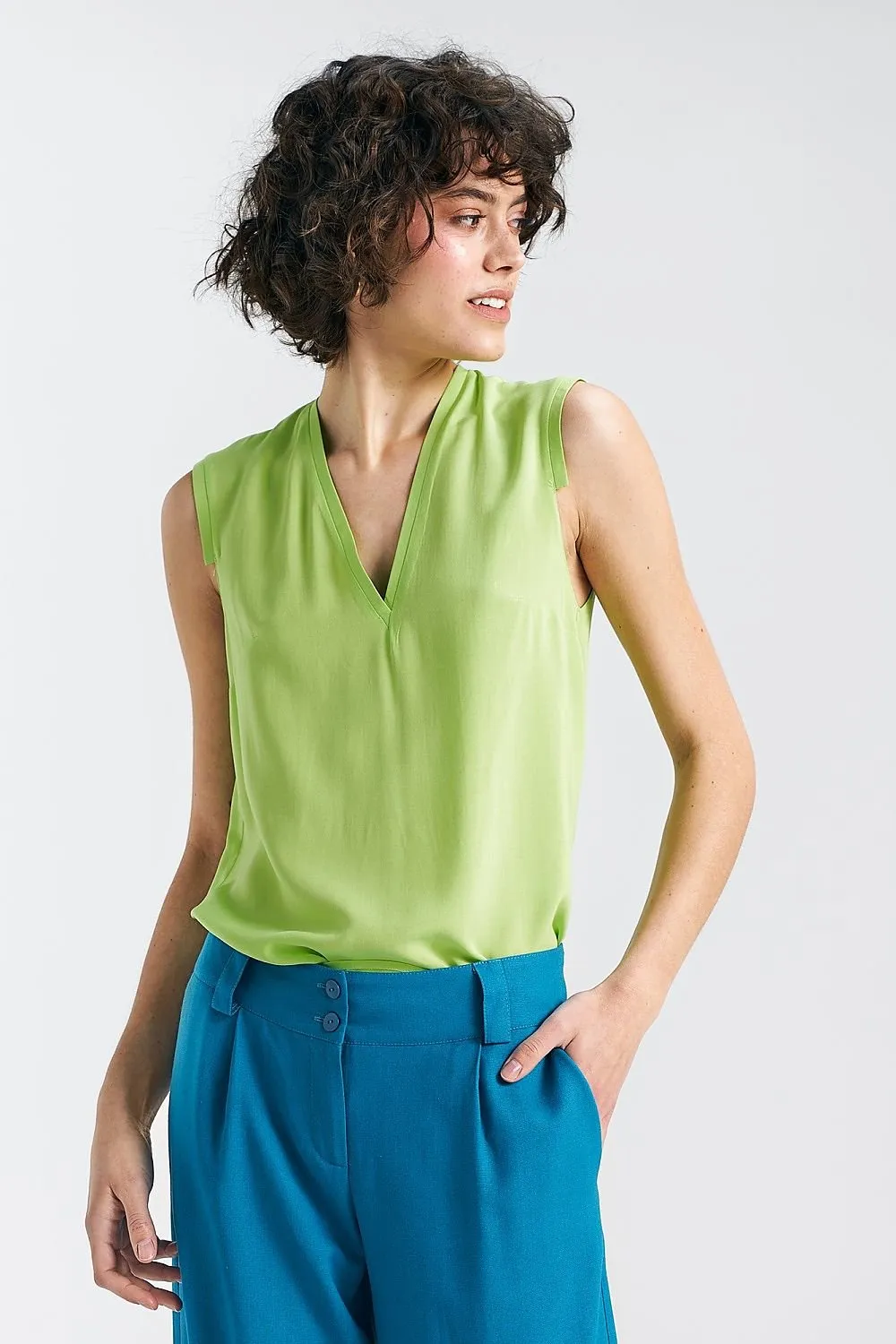 V-Neck Sleeveless Top