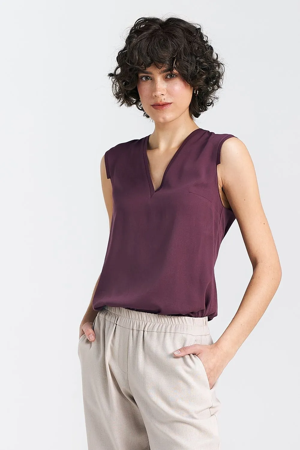 V-Neck Sleeveless Top