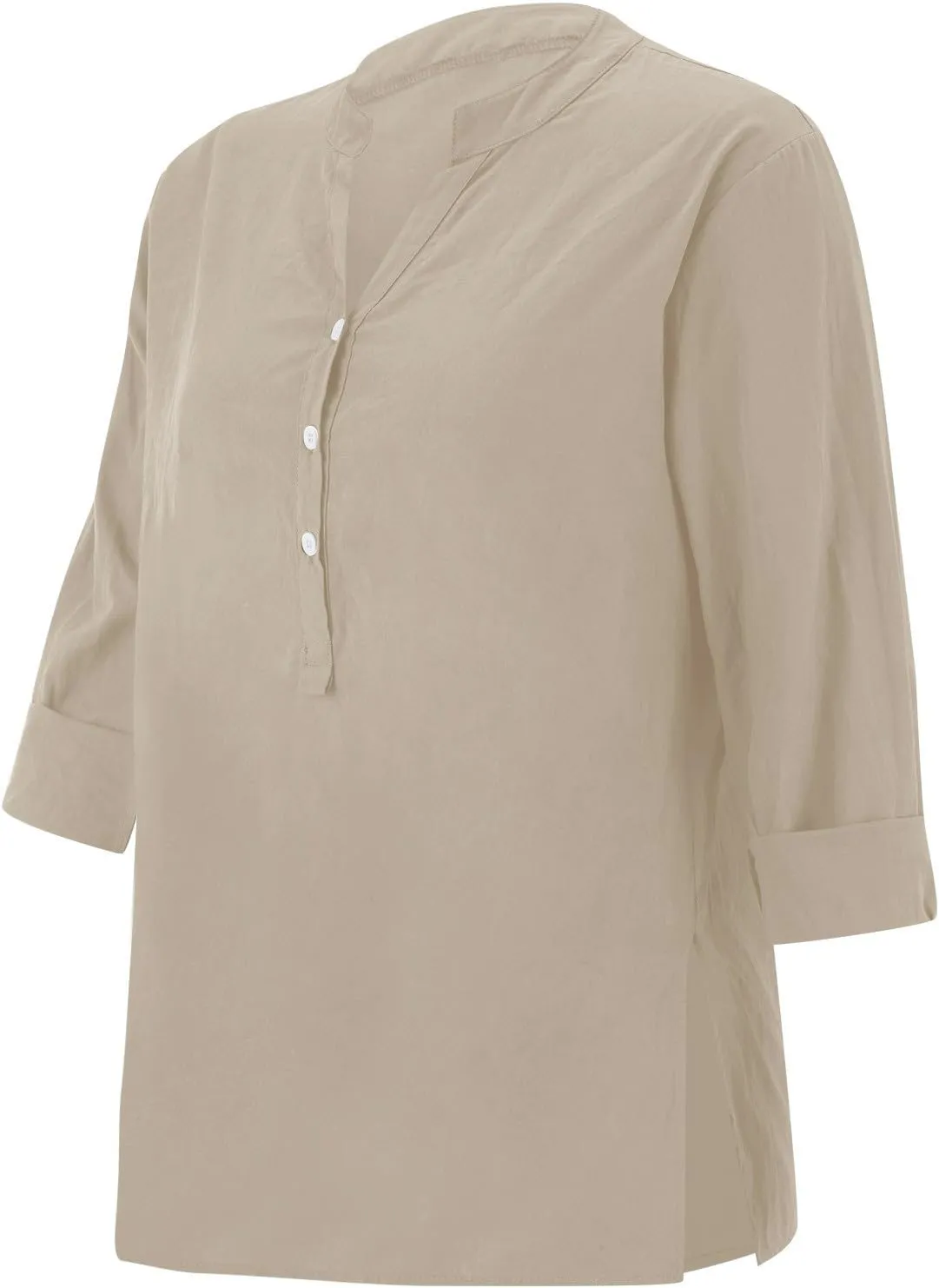 Women Linen Shirts Summer Trendy Short Sleeve V Neck Blouses Lightweight Breathable Tunic Tops Beach Vacation Clothes