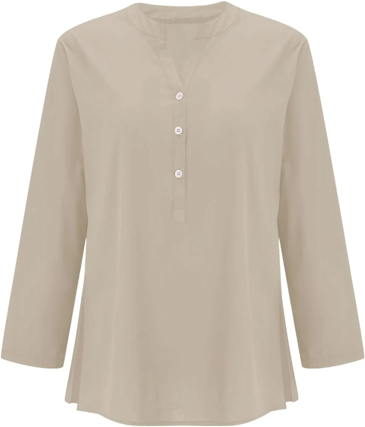 Women Linen Shirts Summer Trendy Short Sleeve V Neck Blouses Lightweight Breathable Tunic Tops Beach Vacation Clothes