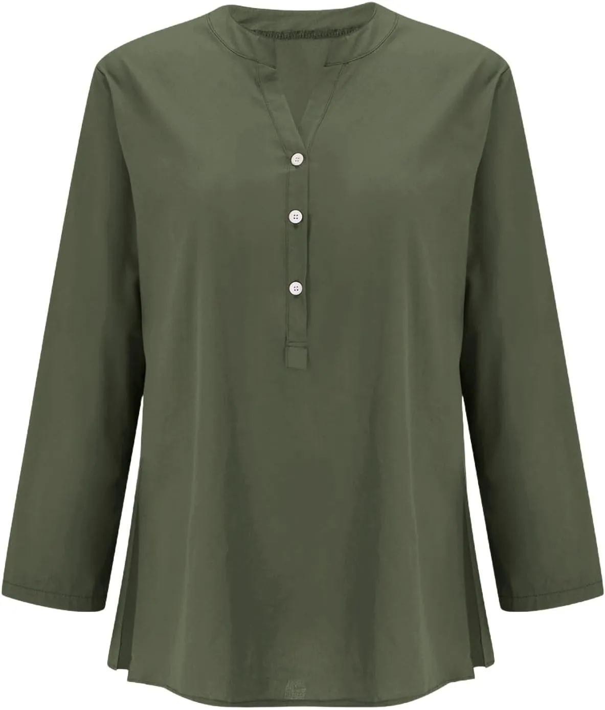 Women Linen Shirts Summer Trendy Short Sleeve V Neck Blouses Lightweight Breathable Tunic Tops Beach Vacation Clothes