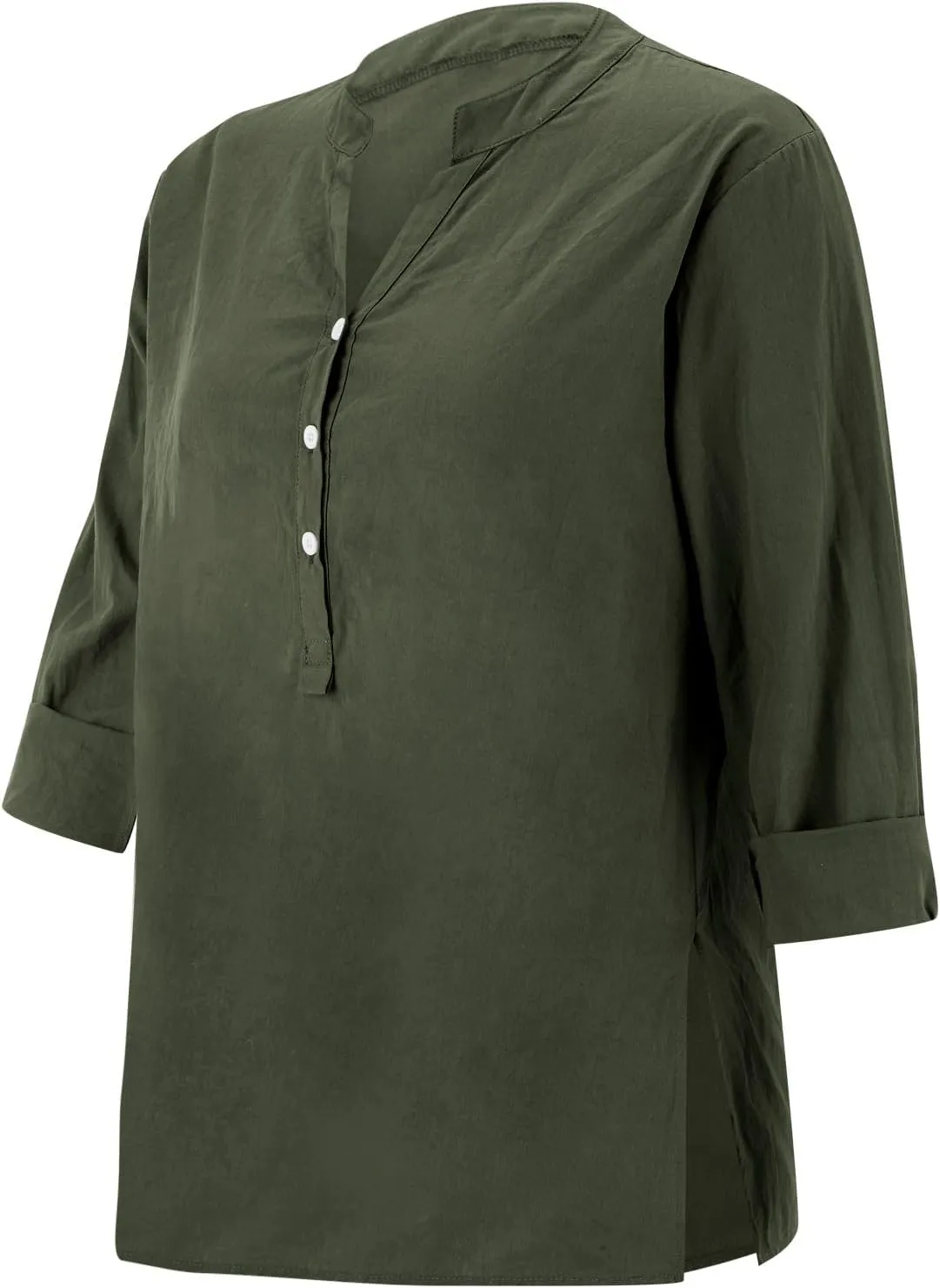 Women Linen Shirts Summer Trendy Short Sleeve V Neck Blouses Lightweight Breathable Tunic Tops Beach Vacation Clothes