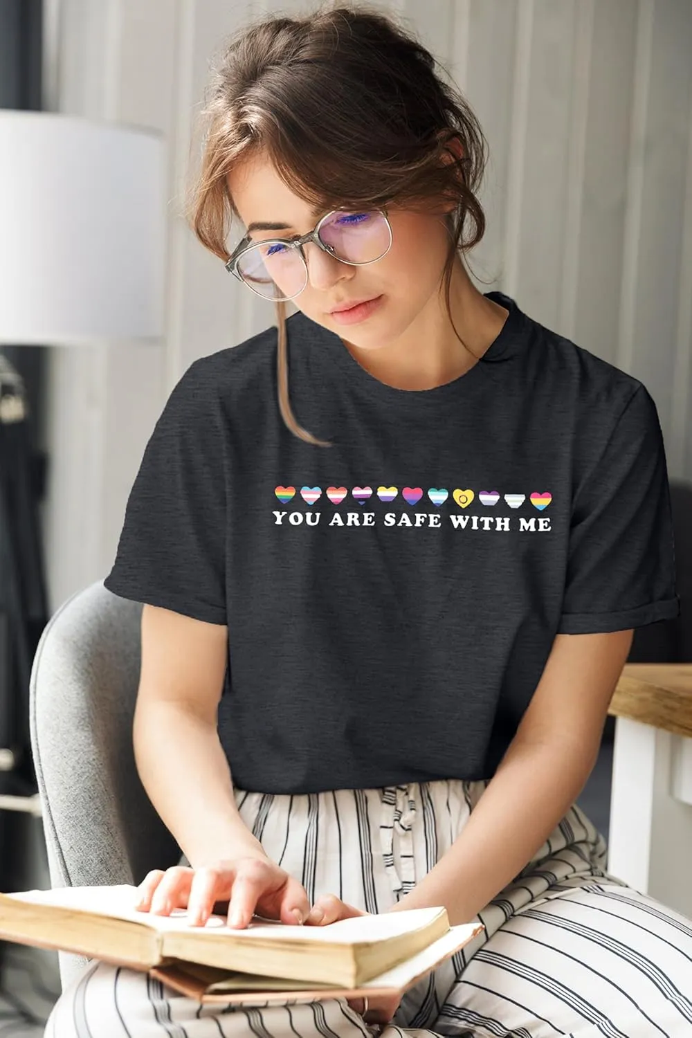 Women Pride Ally Shirt You are Safe with Me T Shirt LGBTQ Flags Ally Outfit Rainbow Pride Tee Top