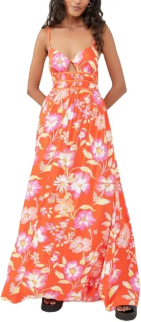 Women Y2k Boho Maxi Dress Tie Front V Neck Cami Flowy Dress Summer Causal Floral Beach Vacation Sundress