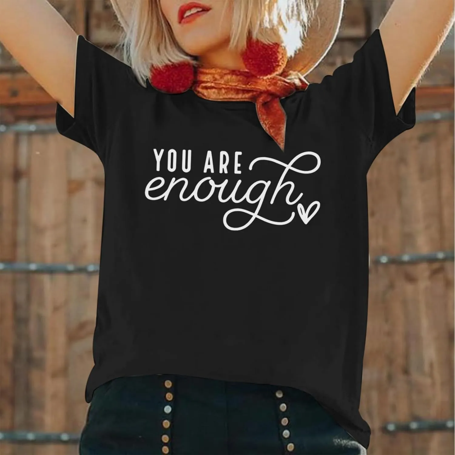 You are Enough Dear Person Behind Me Shirt Women Mental Health Matters Inspirational Tshirts Positive Tees Tops
